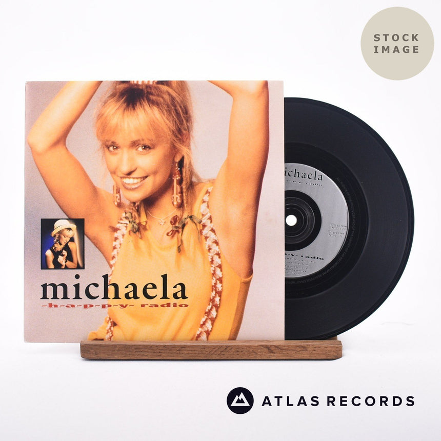 Michaela Strachan H-A-P-P-Y Radio 7" Vinyl Record - Sleeve & Record Side-By-Side