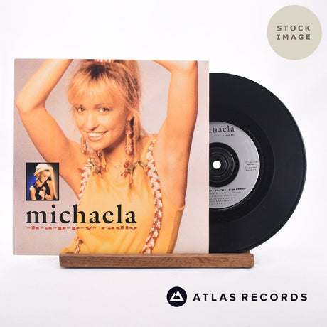 Michaela Strachan H-A-P-P-Y Radio 7" Vinyl Record - Sleeve & Record Side-By-Side