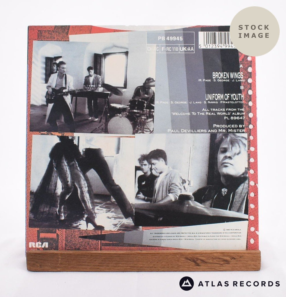 Mr. Mister Broken Wings Vinyl Record - Reverse Of Sleeve