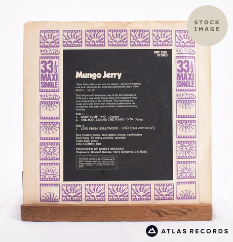 Mungo Jerry Baby Jump Vinyl Record - Reverse Of Sleeve