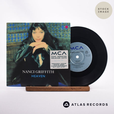 Nanci Griffith Heaven 7" Vinyl Record - Sleeve & Record Side-By-Side