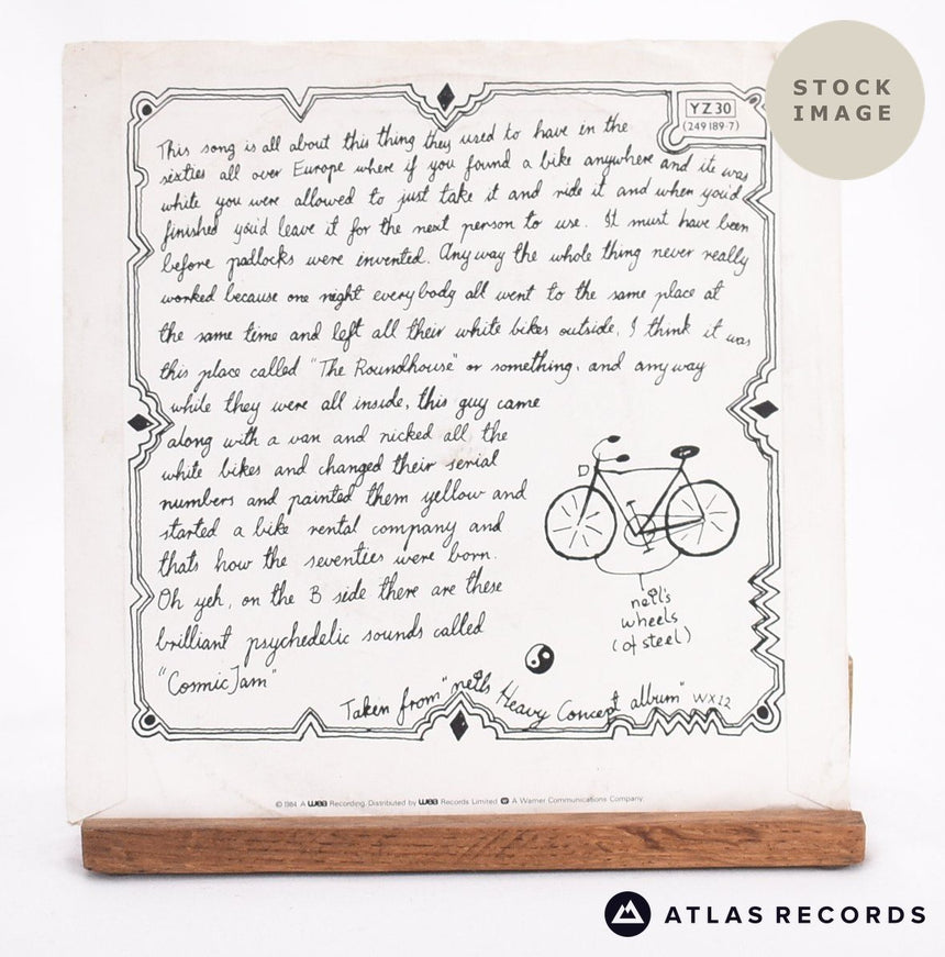 Neil My White Bicycle 7" Vinyl Record - Reverse Of Sleeve