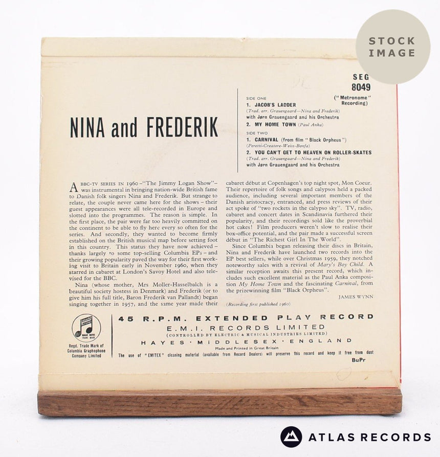 Nina & Frederik Nina & Frederik 7" Vinyl Record - Reverse Of Sleeve