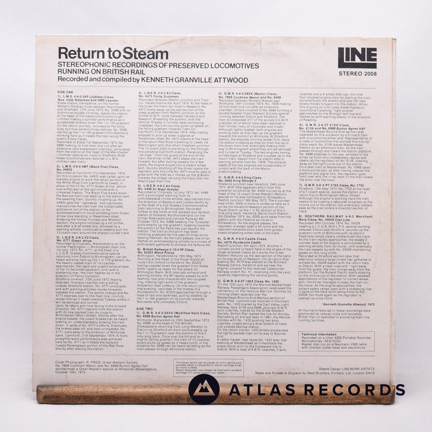 No Artist - Return To Steam - LP Vinyl Record - VG+/VG+