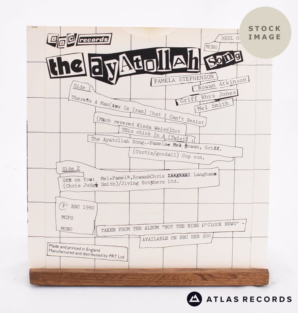 Not The Nine O'Clock News The Ayatollah Song Vinyl Record - Reverse Of Sleeve