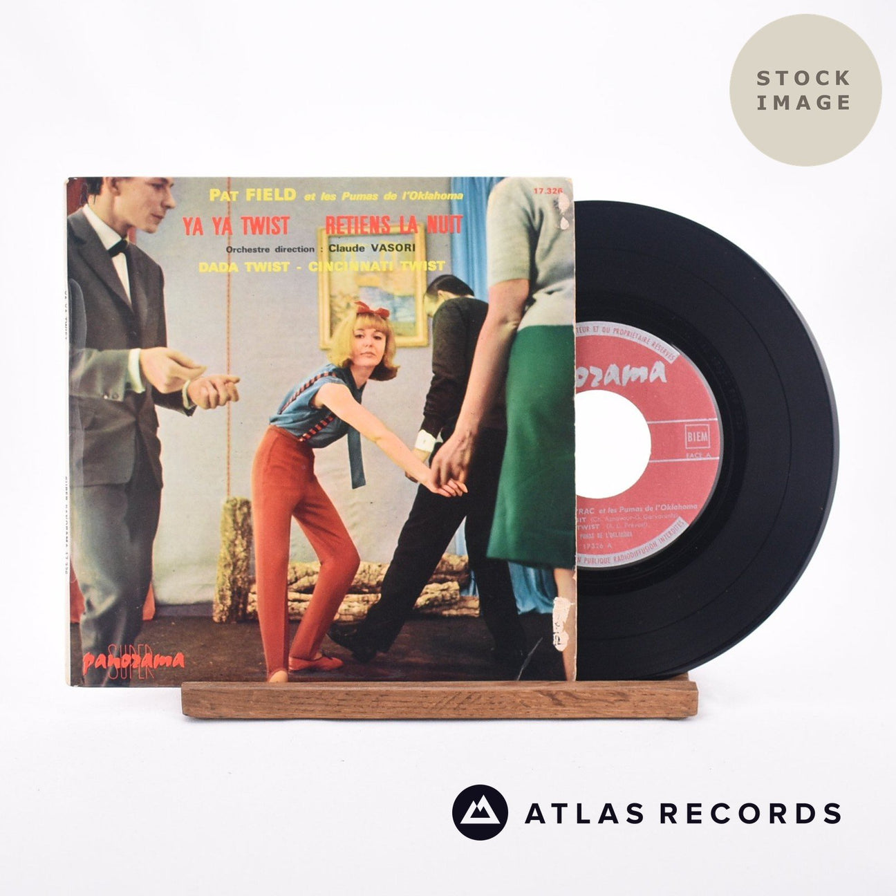 Pat Field Et Les Pumas De L'Oklahoma Ya Ya Twist 7" Vinyl Record - Sleeve & Record Side-By-Side