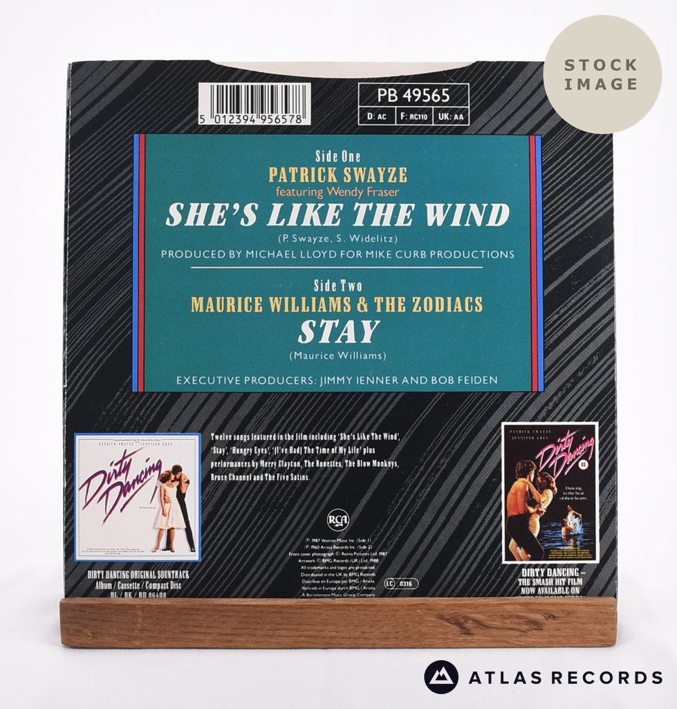 Patrick Swayze She's Like The Wind Vinyl Record - Reverse Of Sleeve