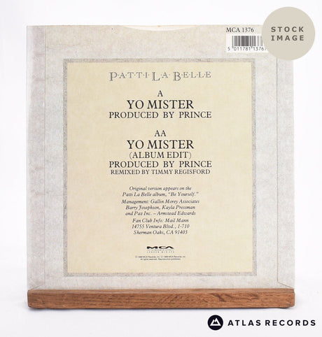Patti LaBelle Yo Mister 7" Vinyl Record - Reverse Of Sleeve