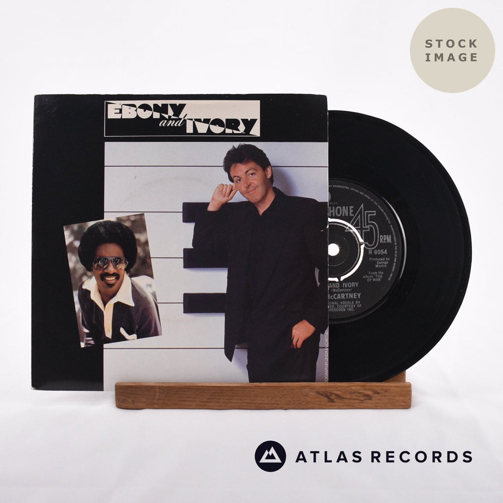Paul McCartney Ebony And Ivory Vinyl Record - Sleeve & Record Side-By-Side