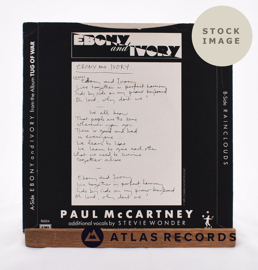 Paul McCartney Ebony And Ivory Vinyl Record - Reverse Of Sleeve