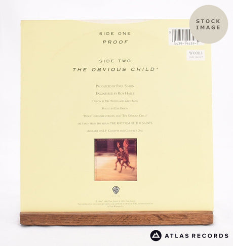 Paul Simon Proof 7" Vinyl Record - Reverse Of Sleeve