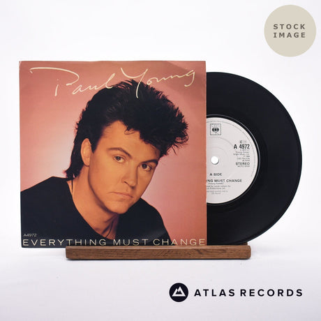 Paul Young Everything Must Change 7" Vinyl Record - Sleeve & Record Side-By-Side