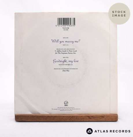 Paula Abdul Will You Marry Me? 7" Vinyl Record - Reverse Of Sleeve