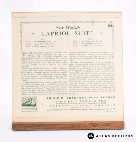 Peter Warlock - Capriol Suite - 7" EP Vinyl Record - EX/VG