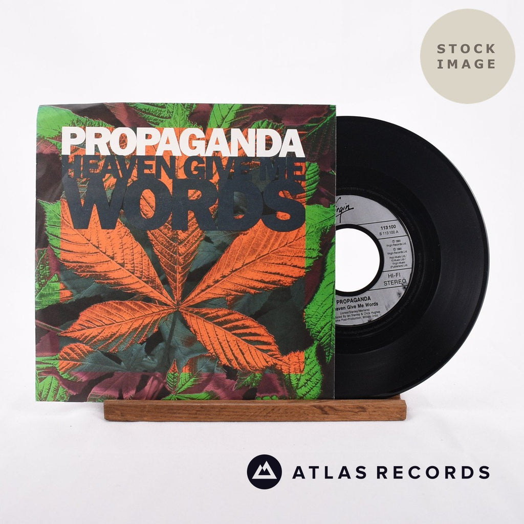 Propaganda Heaven Give Me Words 1986 Vinyl Record - Sleeve & Record Side-By-Side