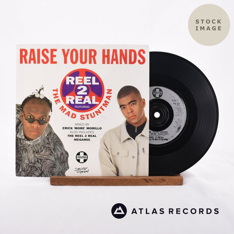 Reel 2 Real Raise Your Hands 1990 Vinyl Record - Sleeve & Record Side-By-Side