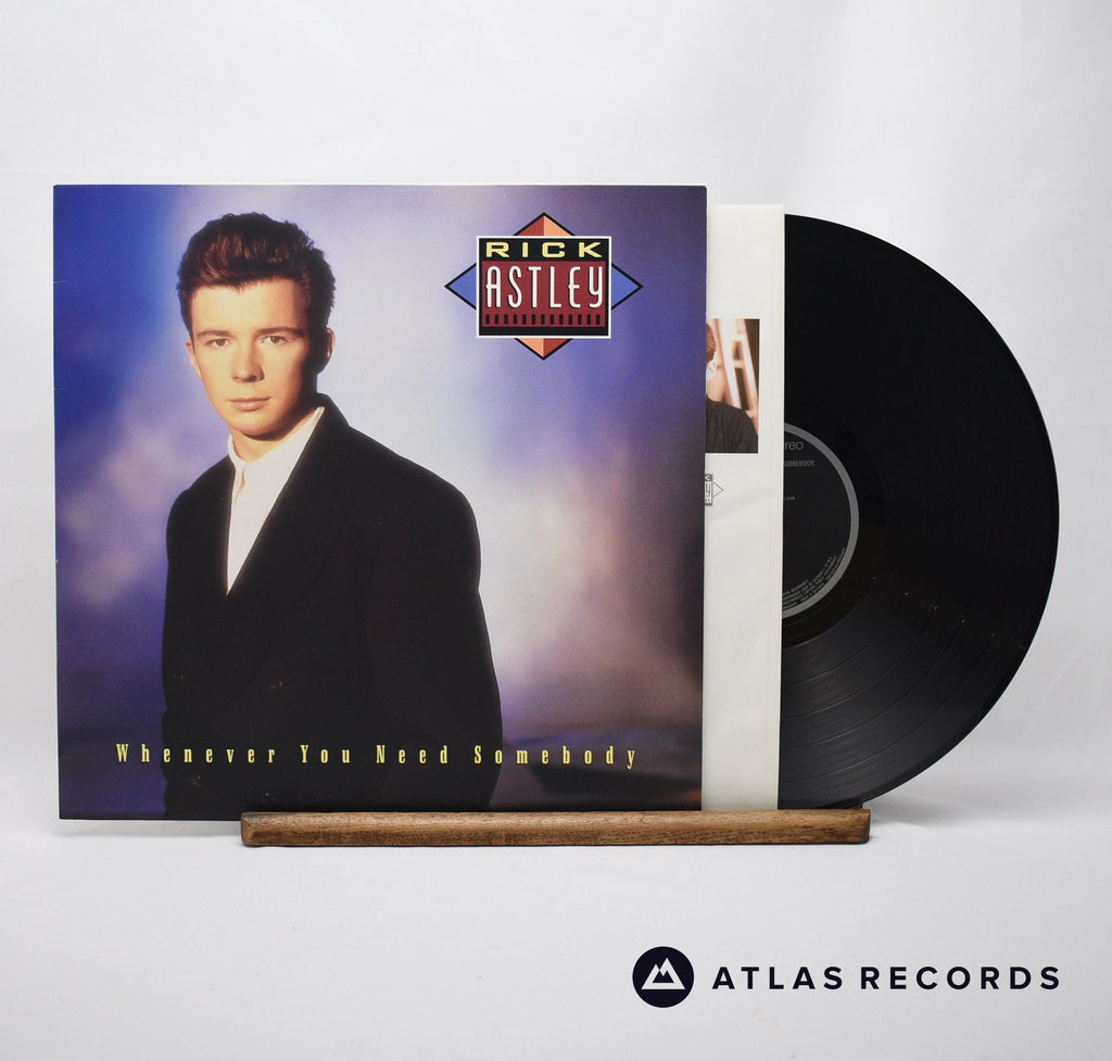 Rick Astley Whenever You Need Somebody LP Vinyl Record - Front Cover & Record