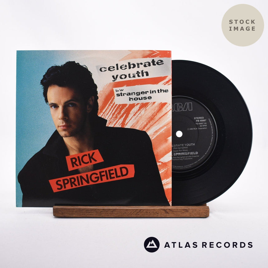 Rick Springfield Celebrate Youth 7" Vinyl Record - Sleeve & Record Side-By-Side