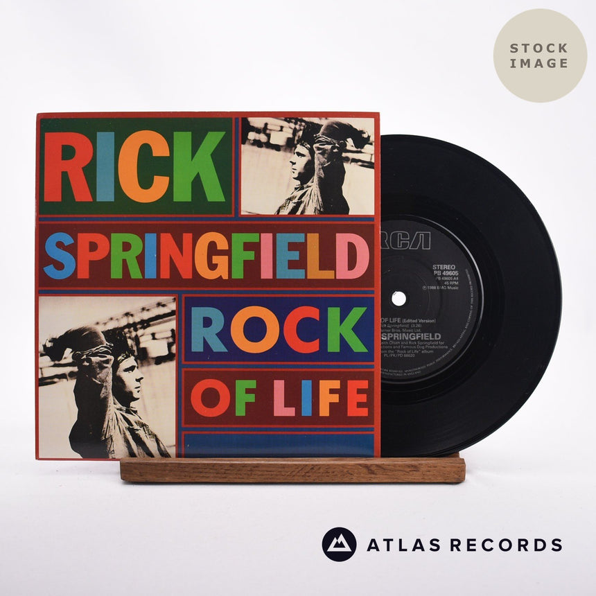 Rick Springfield Rock Of Life 7" Vinyl Record - Sleeve & Record Side-By-Side