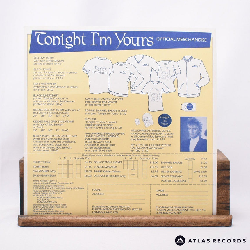 Rod Stewart - Tonight I'm Yours - Insert LP Vinyl Record - VG+/VG+