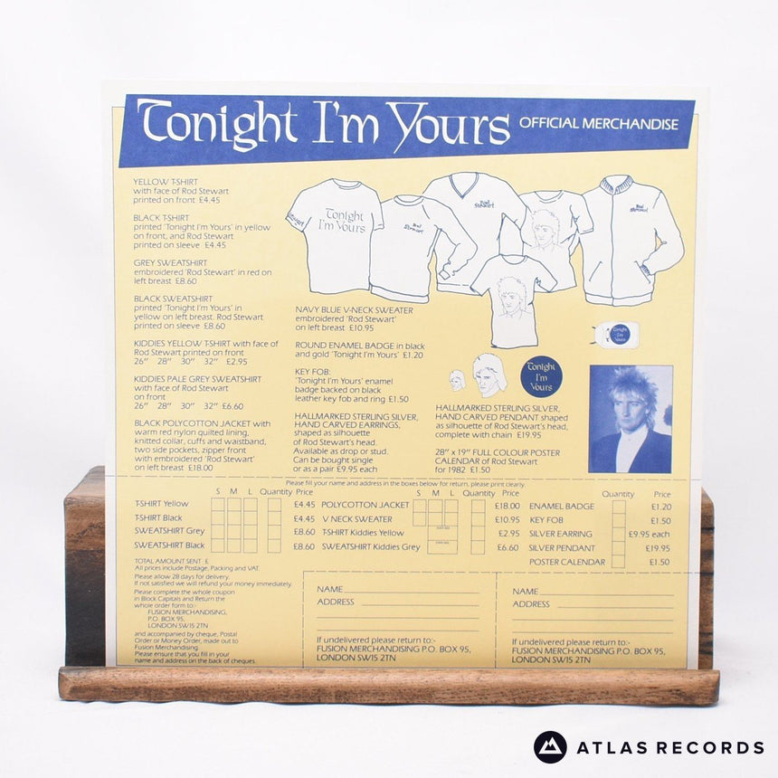 Rod Stewart - Tonight I'm Yours - Insert LP Vinyl Record - VG+/EX