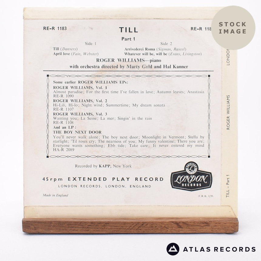 Roger Williams Till - Part 1 7" Vinyl Record - Reverse Of Sleeve