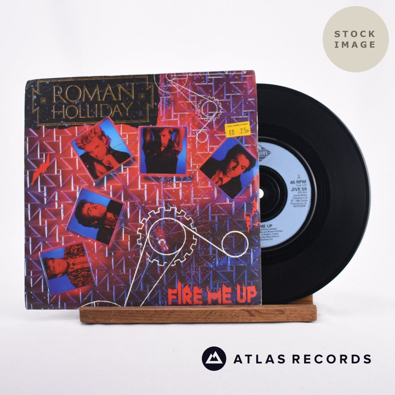 Roman Holliday Fire Me Up 7" Vinyl Record - Sleeve & Record Side-By-Side