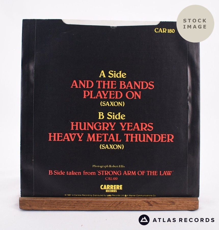 Saxon And The Bands Played On Vinyl Record - Reverse Of Sleeve