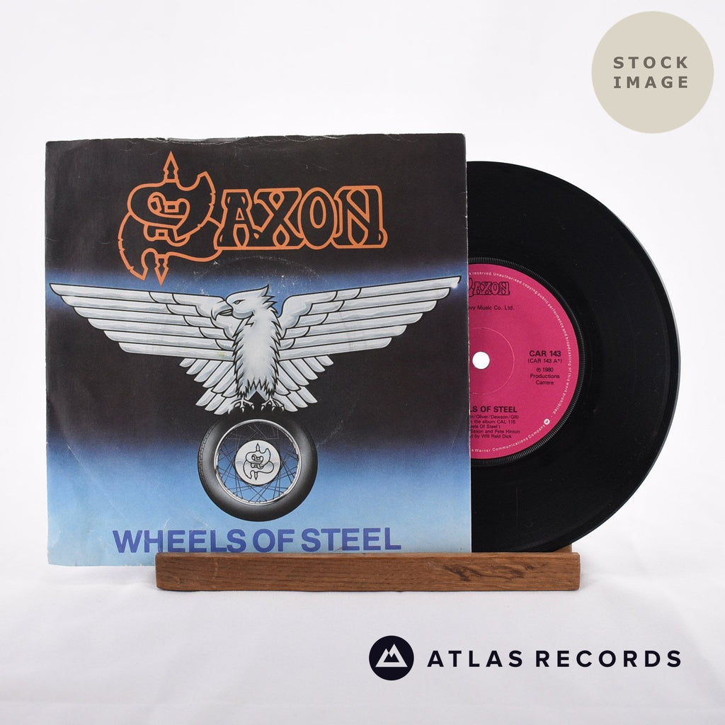 Saxon Wheels Of Steel Vinyl Record - Sleeve & Record Side-By-Side