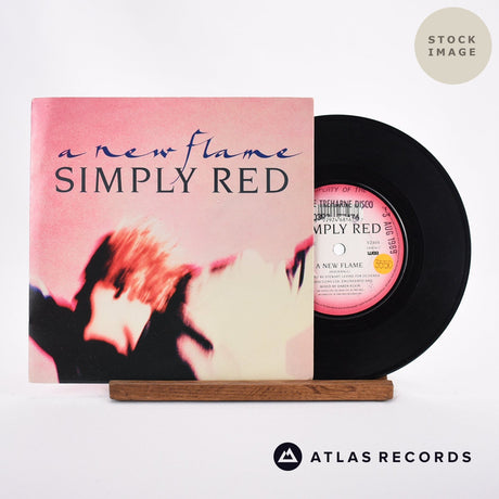 Simply Red A New Flame Vinyl Record - Sleeve & Record Side-By-Side