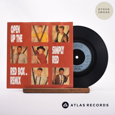 Simply Red Open Up The Red Box 7" Vinyl Record - Sleeve & Record Side-By-Side