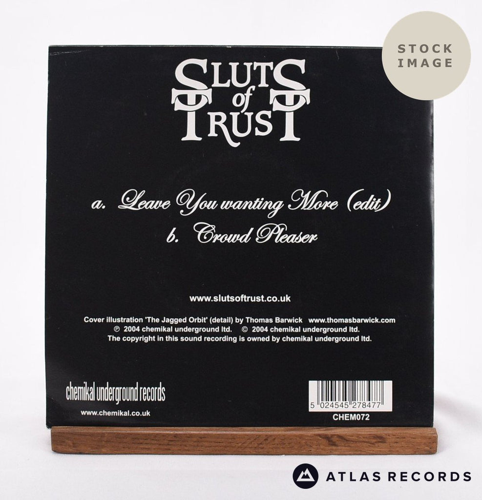 Sluts Of Trust Leave You Wanting More Vinyl Record - Reverse Of Sleeve