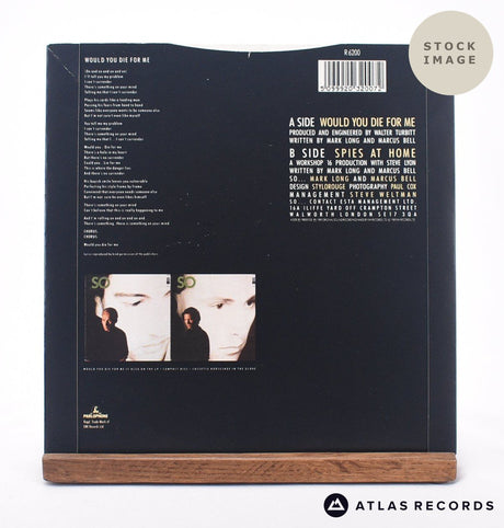 So Would You Die For Me 7" Vinyl Record - Reverse Of Sleeve
