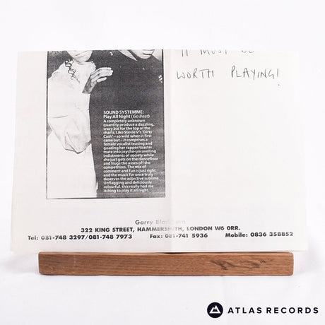 Sound Systemme - Play All Night - Release Note 7" Vinyl Record - EX/NM