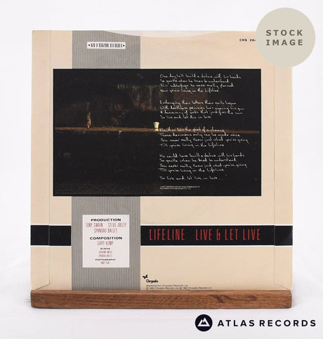 Spandau Ballet Lifeline 1978 Vinyl Record - Reverse Of Sleeve
