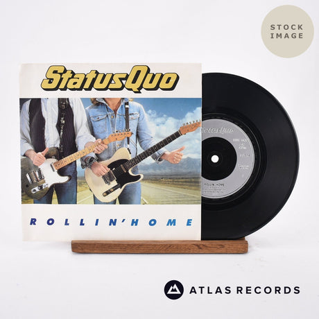 Status Quo Rollin' Home Vinyl Record - Sleeve & Record Side-By-Side