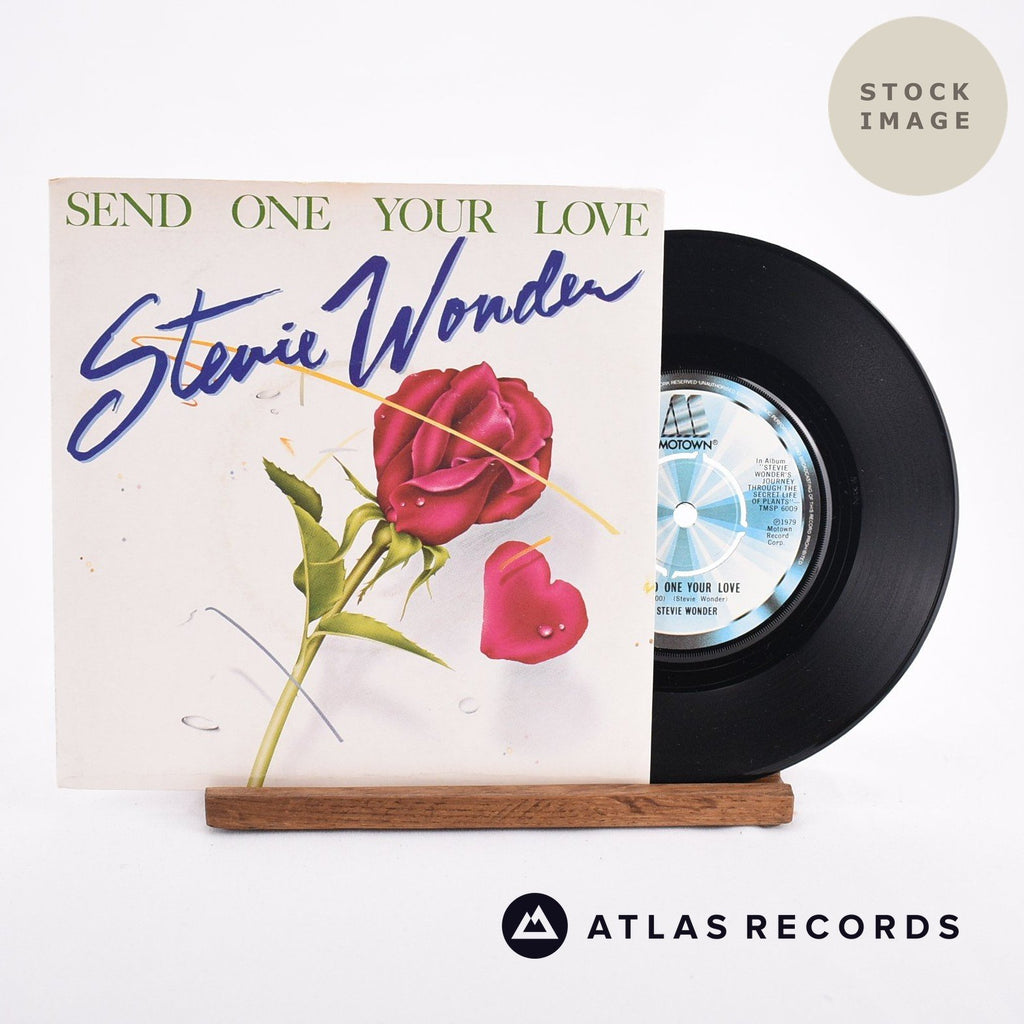 Stevie Wonder Send One Your Love Vinyl Record - Sleeve & Record Side-By-Side