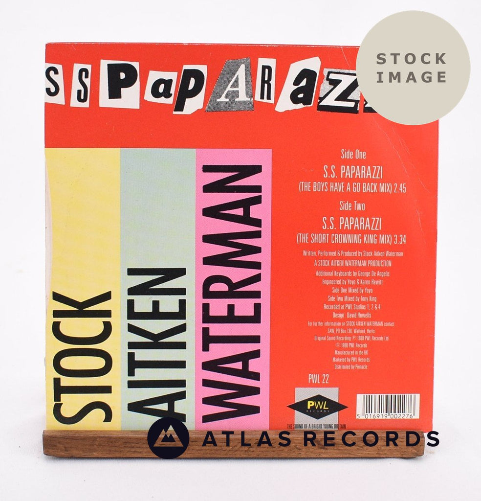 Stock, Aitken & Waterman S.S. Paparazzi Vinyl Record - Reverse Of Sleeve