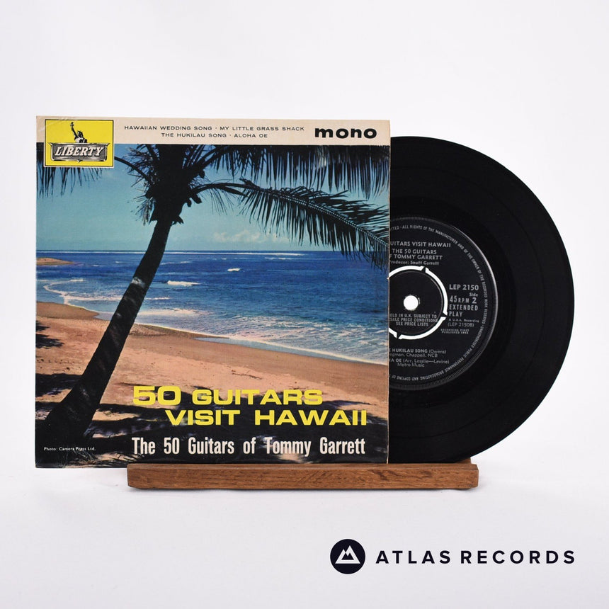 The 50 Guitars Of Tommy Garrett 50 Guitars Visit Hawaii 7" Vinyl Record - Front Cover & Record