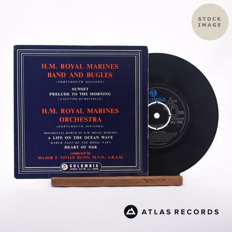 The Band Of HM Royal Marines Portsmouth Sunset 7" Vinyl Record - Sleeve & Record Side-By-Side