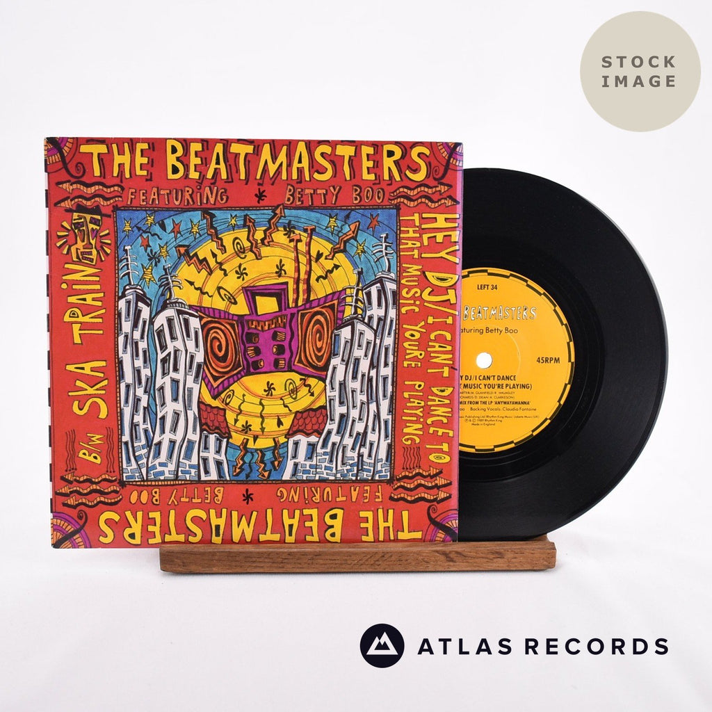 The Beatmasters Hey DJ Vinyl Record - Sleeve & Record Side-By-Side
