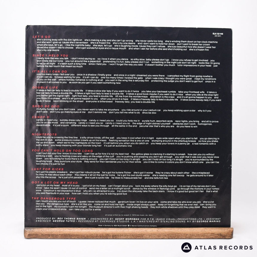 The Cars - Candy-O - LP Vinyl Record - VG+/VG+