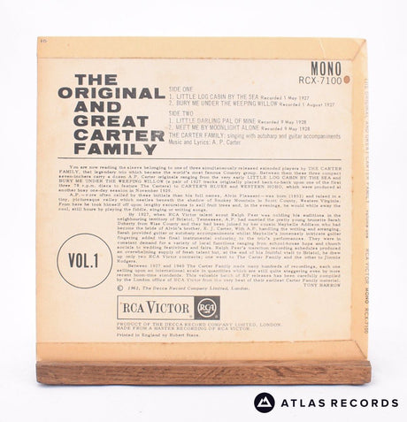 The Carter Family - The Original And Great Carter Family Vol. 1 - 7" EP Vinyl Record - VG+/VG+