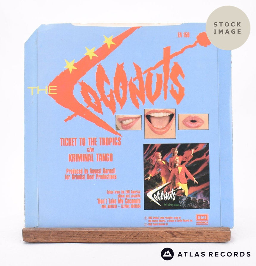 The Coconuts Ticket To The Tropics 7" Vinyl Record - Reverse Of Sleeve