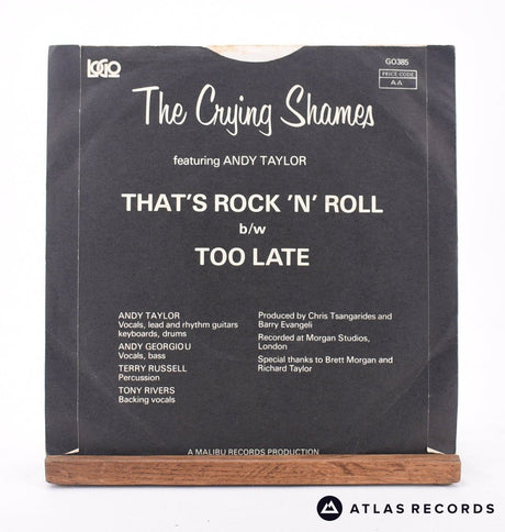 The Crying Shames - That's Rock 'N' Roll - 7" Vinyl Record - VG+/VG+