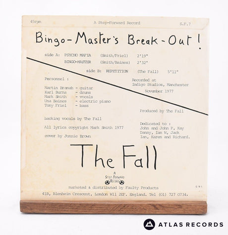 The Fall - Bingo-Master's Break-Out! - 7" Vinyl Record - VG/VG+