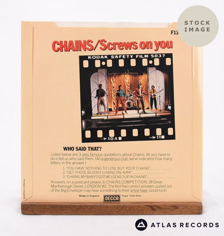 The Late Show Chains 1974 Vinyl Record - Reverse Of Sleeve