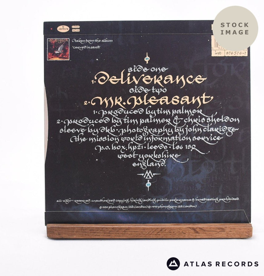 The Mission Deliverance 7" Vinyl Record - Reverse Of Sleeve