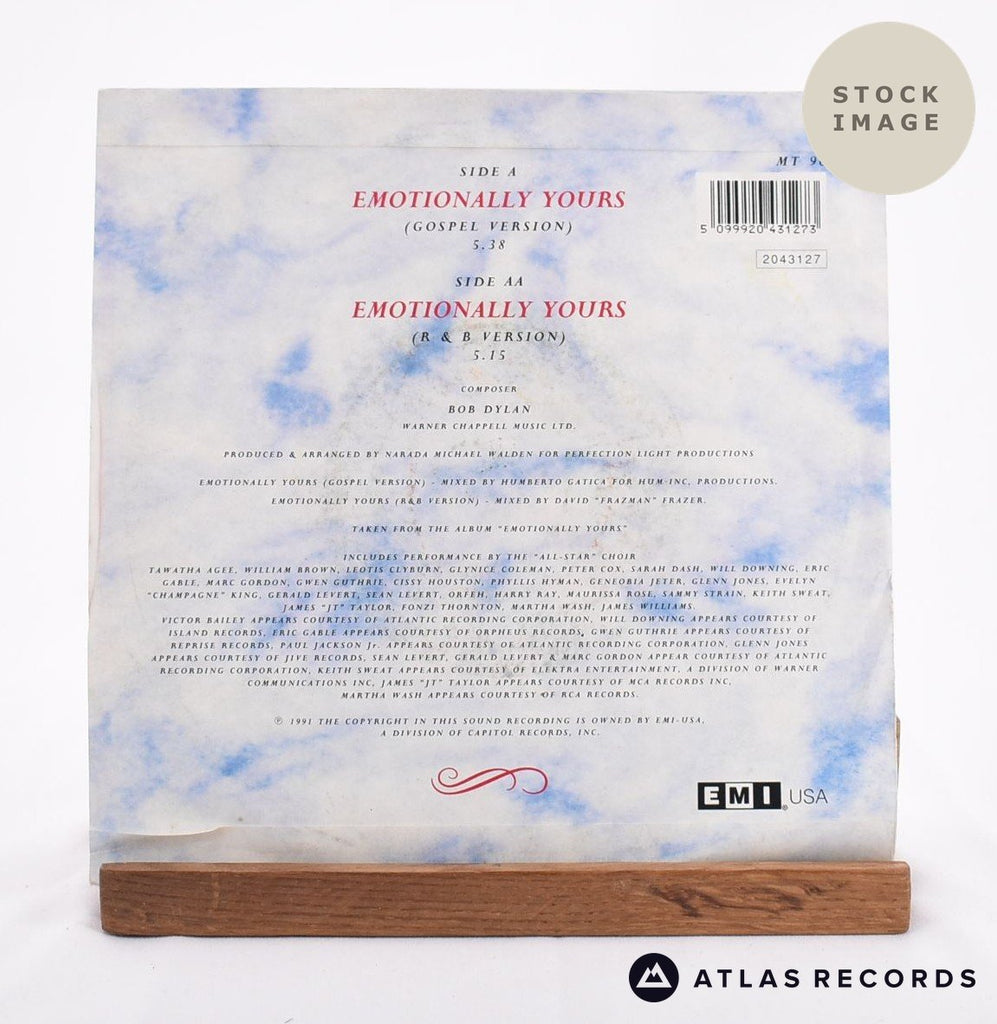 The O'Jays Emotionally Yours Vinyl Record - Reverse Of Sleeve