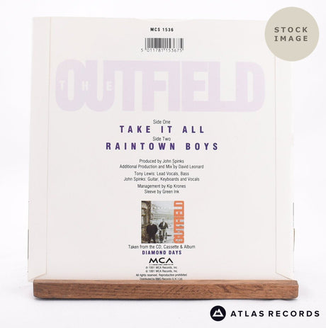 The Outfield Take It All 7" Vinyl Record - Reverse Of Sleeve